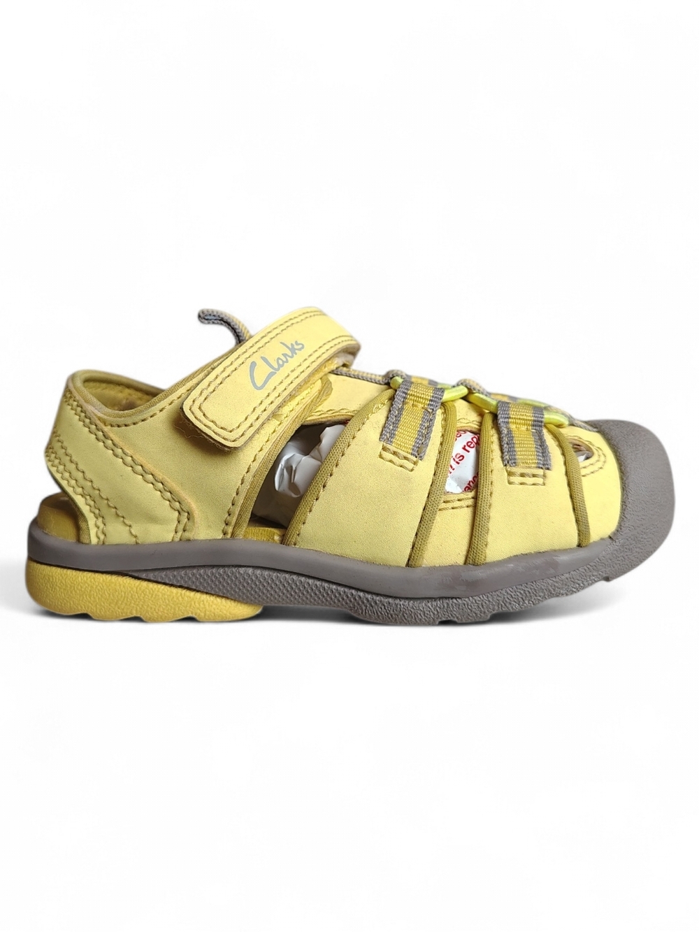 Clarks Doodles Toddlers Yellow/Gray Adjustable Sandals Size 7.5 M